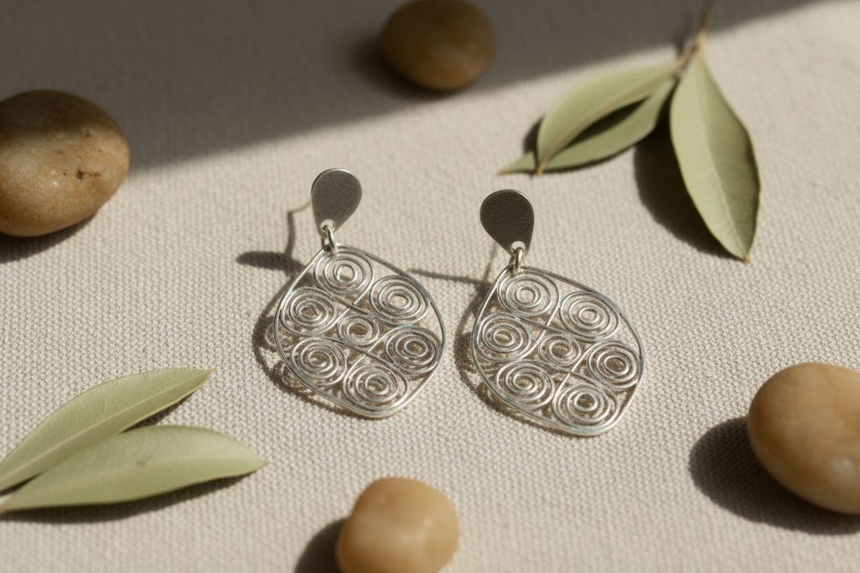 Pendientes de plata con filigranas