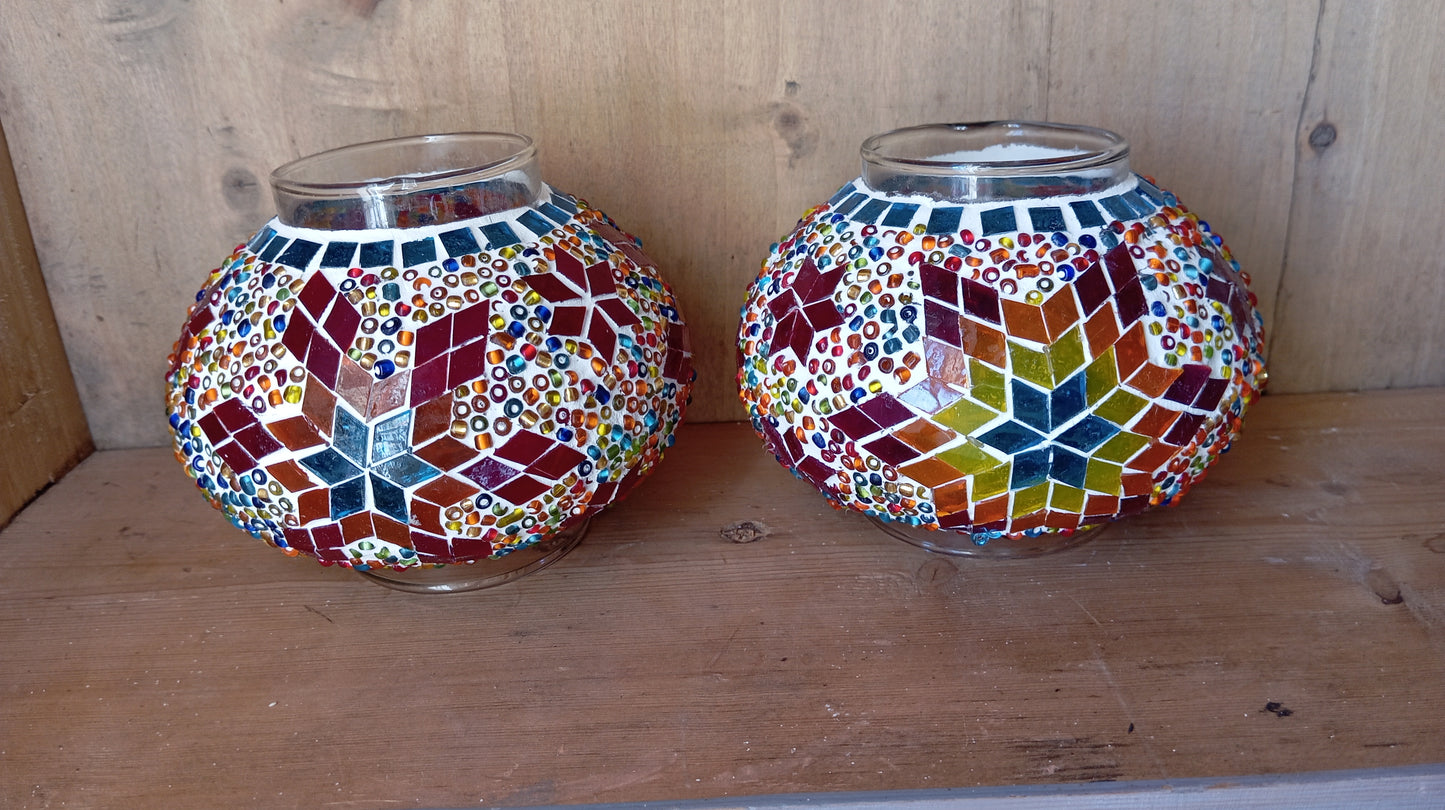 Pareja Lámparas Turcas de Mesa - Multicolor