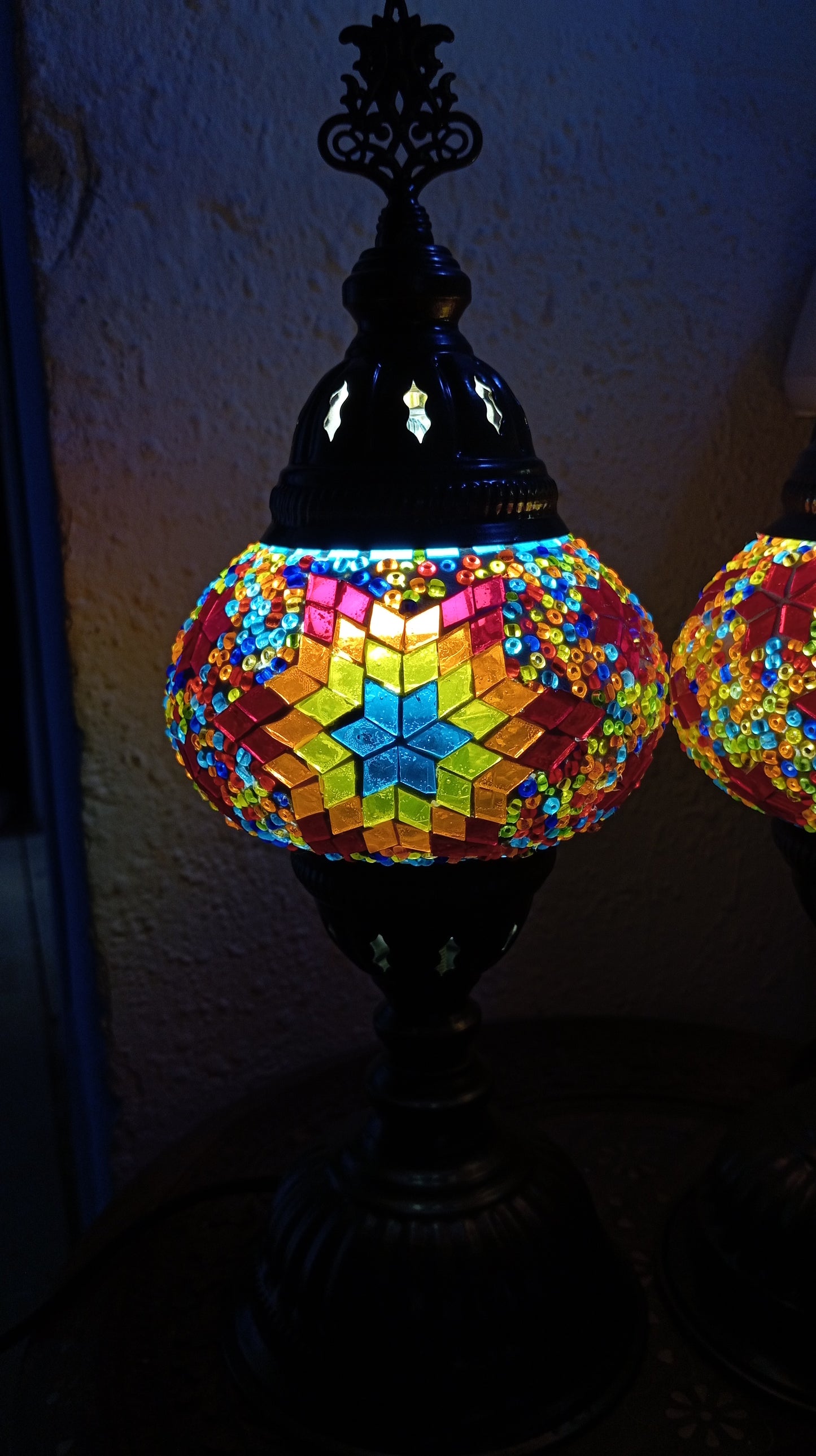 Pareja Lámparas Turcas de Mesa - Multicolor