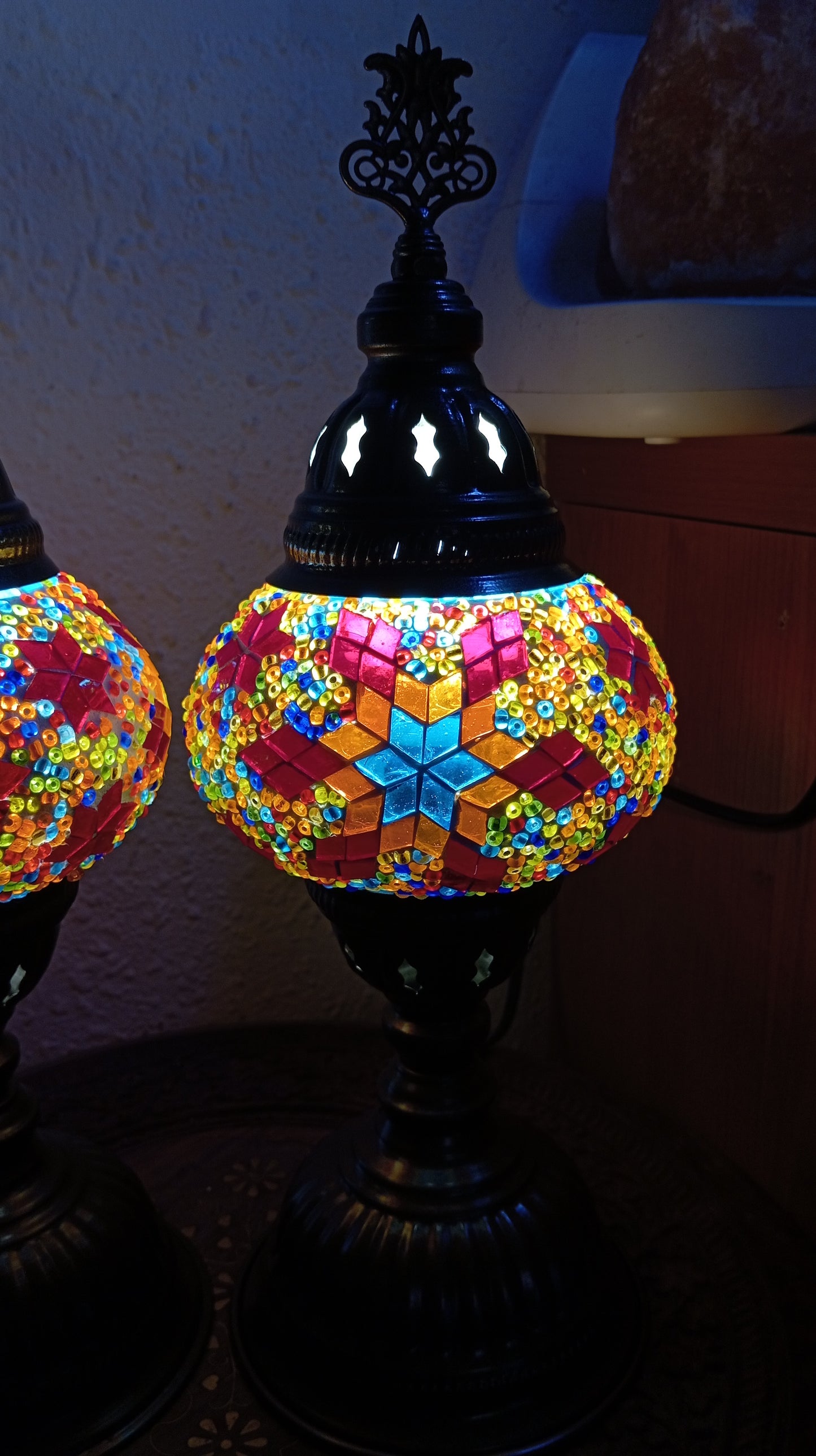 Pareja Lámparas Turcas de Mesa - Multicolor